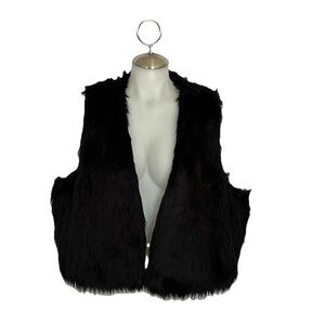 IMAN Black Faux Fur Vest